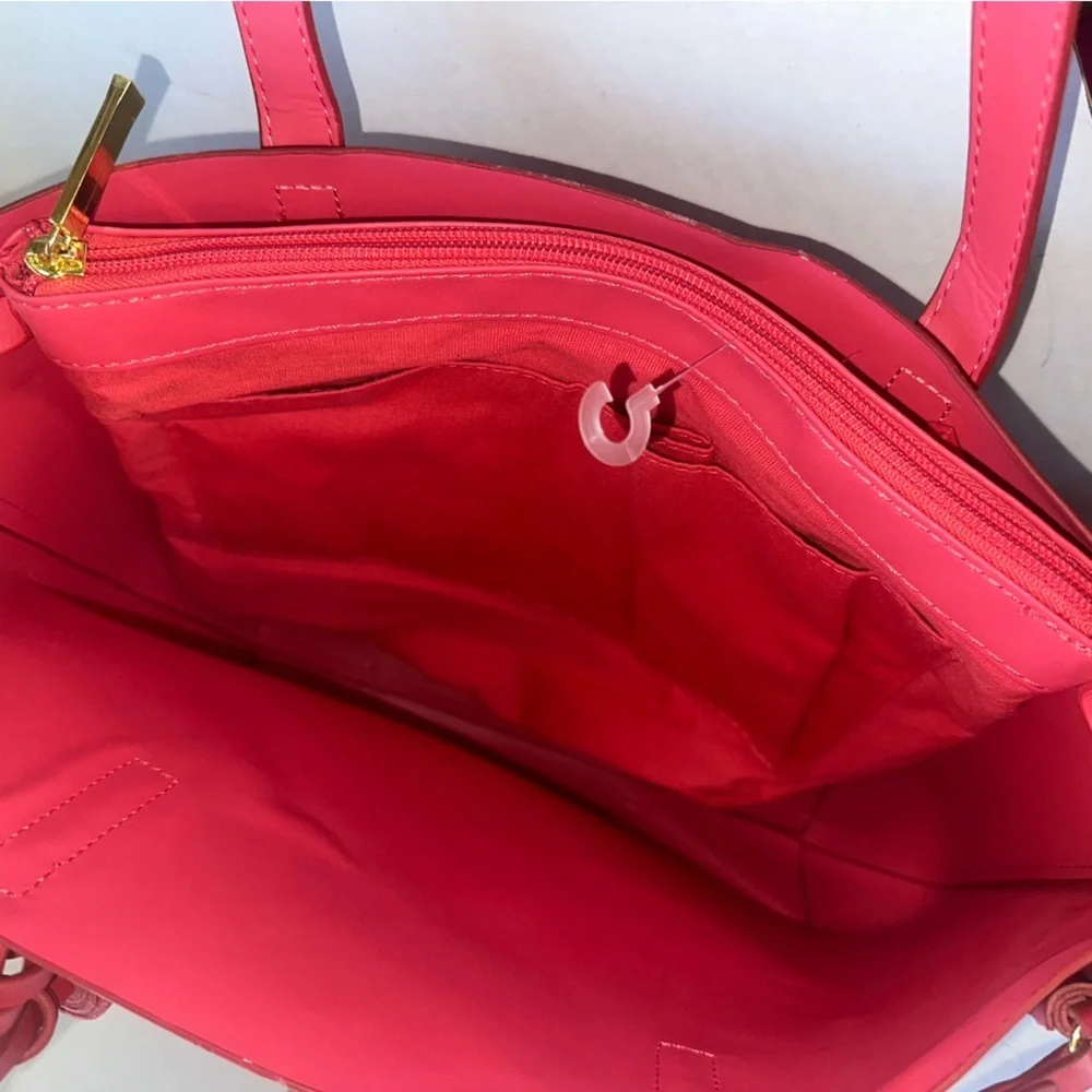 Joy & Iman Leather Purse Tote red Shoulder for women